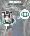 Heavy Duty Oversize Piggyback Oil Drain Plug Kit For M14.1-1.5 x 15mm Stainless Steel Oil Pan Thread Repair with rubber gasket