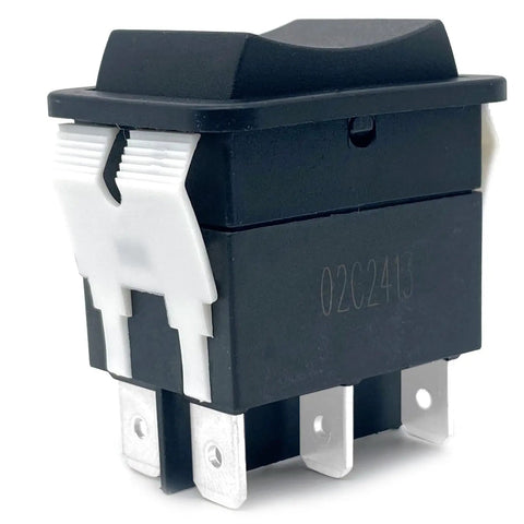 Beefy Rocker Switch 6 Pin DPDT ON Off On Momentary 20A 125 or 250V IP55 Waterproof High Power side view