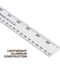 36 Inch Aluminum Yard Stick With Precision Straight Edge Clear Thermo Bonded Graduations In SAE And Metric Conversion Table Included