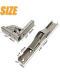 Skip The Fiddly Hardware 90 Degree Locking Folding Bracket Wall Shelf Hinge size dimensions shown in nickel-coated steel.