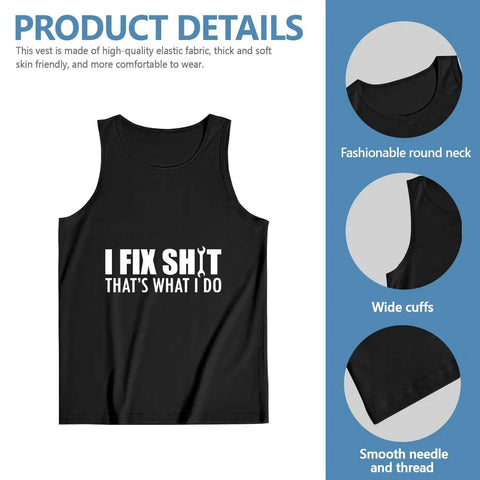 Mens Fitted Sleeveless Tank Top 100 Percent Cotton Quick Dry Gym Shirt Beast Mode Muscle Tee showcasing round neck design.