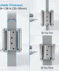 QWORK stainless steel 3-inch double-action self-closing cafe door hinges, for 30–35mm thick doors, 4-pack