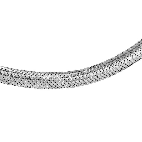Close-up of braided flexible hose from Toilet Bidet Attachment Kit With Hot And Cold Water Diverter Valve, Easy Install Bidet Kit.