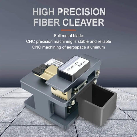 Dope Pro Grade Fiber Cleaver For FTTH Splicing With CNC Aluminum Body Auto Return 24 Cleaving Spots 48000 Cleaves 3 In 1 Holder