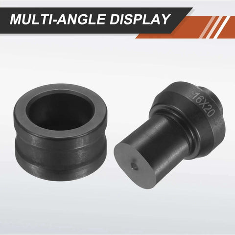 Hydraulic Hole Punch Die Set 16X20mm Oval For CH60 Electric Punching Machine, 40Cr Steel, black, showing upper and lower dies.