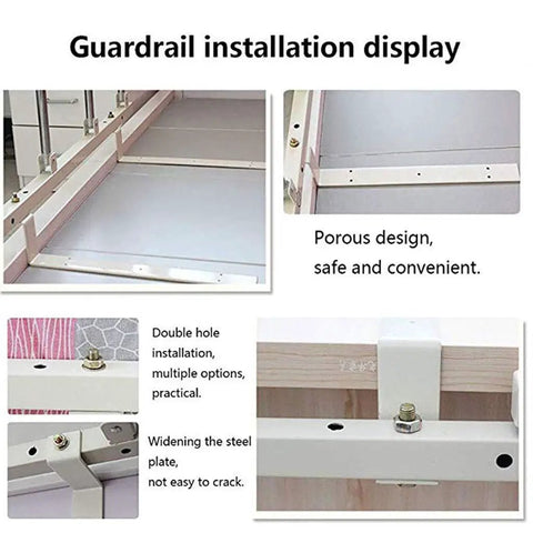 Installation of Foldable Bed Side Guard Rail For Toddlers And Seniors, metal railing details, easy install with guide