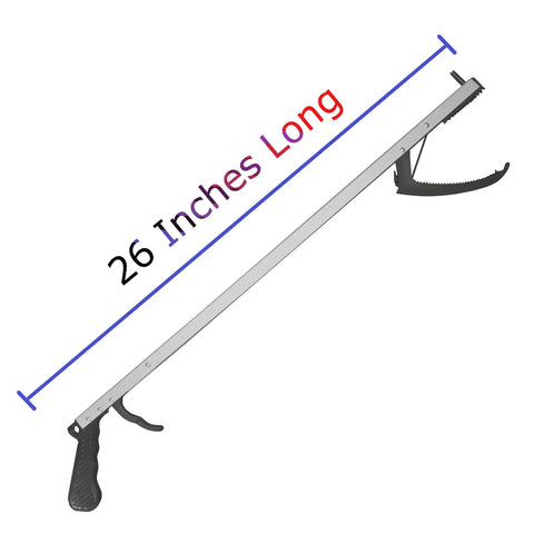 26 Inch Aluminum Reacher Grabber With Magnetic Tip And Rubberized Jaws For Easy High Shelf Access Lightweight Yet Rigid Extra Long Reach Aid For Seniors With Limited Mobility And Arthritis 2 Pack