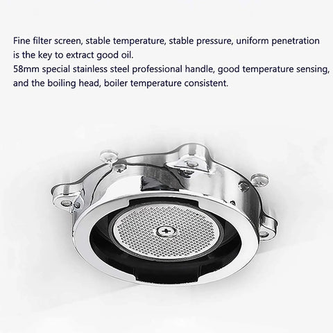 All In One Espresso Maker With Built In Grinder And Milk Frother For Home Baristas, Stainless Steel Design filter screen