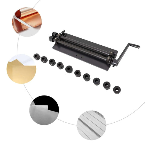 Bead Roller For Sheet Metal Fabrication With Six Dies Carbon Steel Roller Tool Hand Crank Forming Machine with dies and materials
