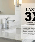 Polished Chrome Single Hole Bathroom Faucet With Pop Up Drain, Solid Brass Construction, Lead Free And ADA Compliant in modern bathroom