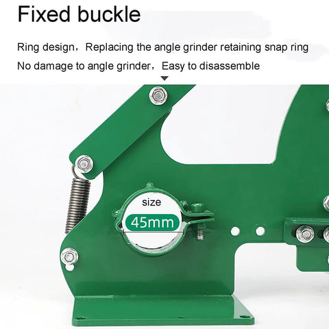 Portable Mini Electric Belt Sander Bench Grinder fixed buckle with 45mm size for angle grinder attachment and easy disassembly.