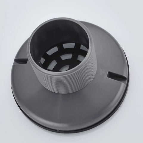 Round Shower Drain Kit Matte Black With Adjustable Base Flange 4 Inch Drain Cover With Threaded Adapter Removable Invisible Look