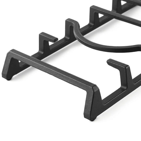 Close-up of Beefed Up Heavy Duty Cast Iron Center Grate Assembly Replacement for Samsung NX58 gas range ovens, showing corner details.