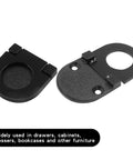 2 Pack Recessed Flush Mount Ring Pull Handles Black for cabinets and drawers with screws, zinc alloy, ideal for various furniture