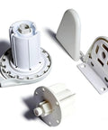 Roller Shade Clutch Repair Kit for 1-1/2 Inch Tubes 38mm with white components and mounting bracket
