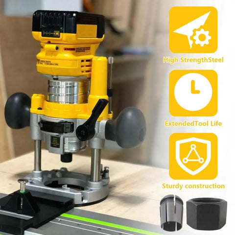 Two Pack Router Collet Replacement Kit One Half Inch Upgraded Beefed Up For Dewalt DW616 DW618 Series And MRC23EVS Models