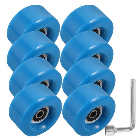 Outdoor Quad Skates Wheel Replacement Set With 8 Navy PU Non Light Wheels And Spanner For Roller Skate Parts And Luggage Repair Accessories