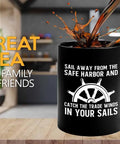 11oz Black Dope Ocean Vibe Coffee Mug For Sailors And Fishermen Funny Shipman Captain Navigator Gift For Morning Coffee On The Go Perfect For Ocean Lovers And Nautical Fans with nautical design and splashing coffee