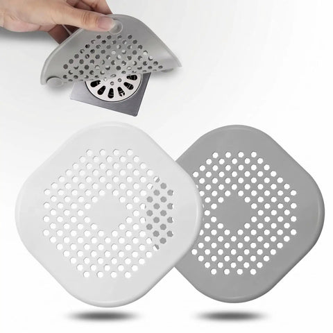 Large Silicone Shower Drain Hair Catcher 2 Pack 5.7 Inch Square Flat Drain Cover Fits 5 And 6 Inch Standard Tub Bases Kicks Stubborn Clogs Straight To The Curb Snags Hair Pet Fur And Everyday Gunk Before They Jam Up Your Plumbing