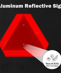 Heavy Duty Aluminum Slow Moving Vehicle Sign 14 By 16 Inches Reflective Safety Triangle Sign with installation details