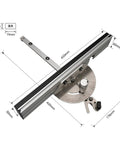 Precision Miter Gauge With Flip Stop Fence And Sixty Degree Angles Router Table Saw Accessory showing measurements and features.