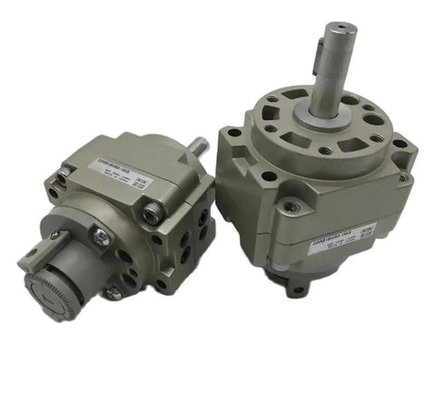 Industrial Grade Top Shelf Leaf Type Oscillating Air Cylinder Smooth Acting Rotary Actuator Cdrb1bw Series close-up view of gray pneumatic actuators