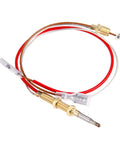 Aupoko patio heater thermocouple with brass M8x1 end, 410 mm length, red and brown leads, 6.3 mm flat terminal.