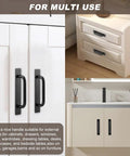 Adhesive Cabinet Handles 5.83 Inch 2 Pack Push Pull No Drill Installation for Kitchen Cabinets Bathroom Vanities Matte Black