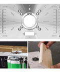Heavy Duty Aluminum Router Table Insert Plate With Hella Precise Depth Marks and Four Caliber Sizes for Dead Straight Woodworking Trimming.