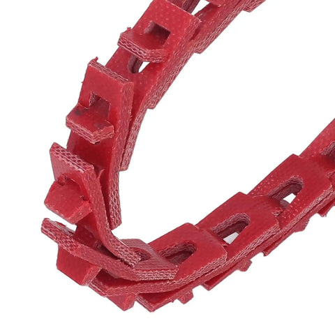 Close-up of Badass Heavy Duty Adjustable Pu V Belt 4 Foot Industrial Link Drive Belt, showing textured red polyurethane material.