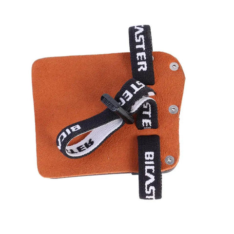 Barebow Finger Tabs With Cowhide Face And Aluminum Plate Large Right Handed Archery Tab with Elastic Cord and Rugged Cord Locker