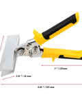 Close-up of 6 Inch Sheet Metal Hand Seamer with straight jaws, anti-slip handles, and precision notches for bending metal sheets.