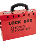 Tough As Nails Lockout Tagout Group Lock Box OSHA Compliant Hardened Steel Padlock Station with safe handle.