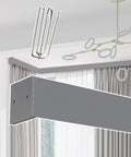 Two In One Sliding Barn Door Hardware Cuttable Quiet Ceiling Mount Rail For Bedroom Heavy Duty Aluminum Alloy Track Dark Grey Finish close-up detail
