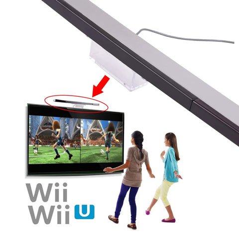 Replacement Wired Infrared Sensor Bar For Nintendo Wii And Wii U Console With Stand And Adhesive Mount Over Six And A Half Foot Cable