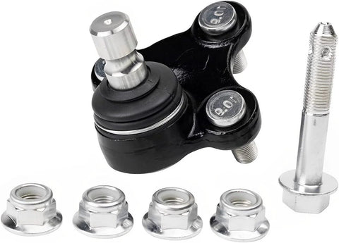 Plug And Play Front Wheel Bearing Hub Kit For Hyundai Sonata Tucson Kia Optima Sportage Includes 2 Front Hubs And 2 Lower Ball Joints Fits 5 Bolt Pattern 4 Bolt Square Flange Front Left And Right Replacement close-up of ball joint with bolts and nuts