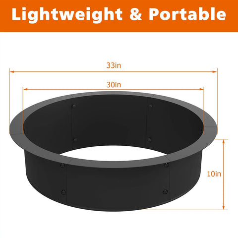 Outdoor Fire Pit Ring Kit With 33 Inch Outer Diameter And 30 Inch Inner Diameter Wood Burning Firepit Insert DIY Steel Liner