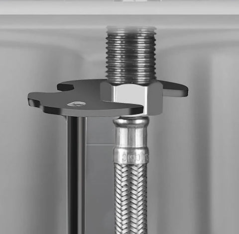 Two Pack 4 In 1 Sink Wrenches Carbon Steel Outer Hex Nut Wrenches in use for DIY home plumbing repairs