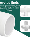 12 Pack 1 Inch PVC Pipe Fittings 4 Way Elbow Corner Side Outlet Tee Fitting Heavy Duty Furniture Grade Connectors