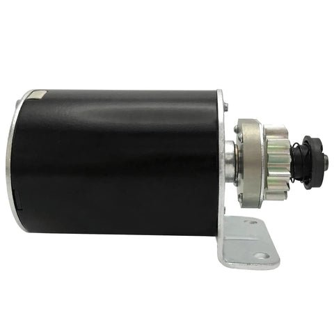 Side view of Beefy Steel Gear Starter Motor Replacement For Briggs Stratton 14.5 To 19 HP Fits Craftsman John Deere Cub Cadet Toro