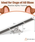 Wooden Dog Agility Seesaw For Backyard Play And Training, Weatherproof Outdoor Exercise Toy dimensions 71x12x22 inches