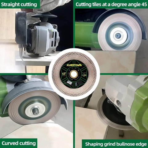 KURSTOL diamond core drill bit set with sizes 6-65mm and 4.5-inch cutting disc for porcelain ceramic tile