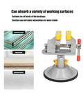 Heavy Duty Mini Suction Cup Vise Bench Mount 360 Rotation Universal Desktop Clamp For Woodwork that grips on glazed surfaces.