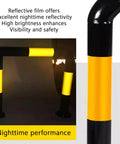 M Shaped Guardrail Anti Collision Bar for Heavy Duty Safety, yellow with black stripe, reflective at night