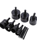 Heavy Duty 10Pcs Serrated Brazing Hole Saw Drill Bits Kit With EVA Guide Jig For Tough Jobs, Carbon Steel Toolset With Thickened Carborundum Coating That Cuts Smoothly Through Metal And Plastics Like A Boss. 10-piece hole saw kit, 20-50mm, carbon steel
