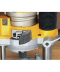 Beefy 2 1/4 Hp Plunge Router Kit With Sturdy Fixed Base And Electronic Variable Speed Control close-up of plunge router base detail.