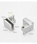 Rotating Concealed Hinges For Glass Cabinet Doors 4 Pack Easy Install Hidden Door Hardware with dimensions
