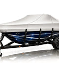 Beefy Heavy Duty Boat Cover For Bass 150 1993 All Weather Trailerable Marine Cover Waterproof and UV Resistant on trailer