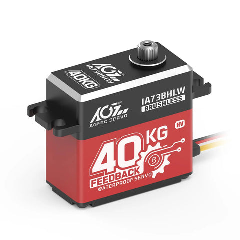 40Kg High Torque RC Servo Motor With Full Metal Gear Waterproof Brushless Programmable Standard Servo And Accurate Position Feedback IA73BHLW in red and black design