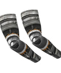 Cyborg Arm Sleeves For Men And Women Cool Stretchy Compression Sleeve for cycling, featuring sleek black design with gray details.